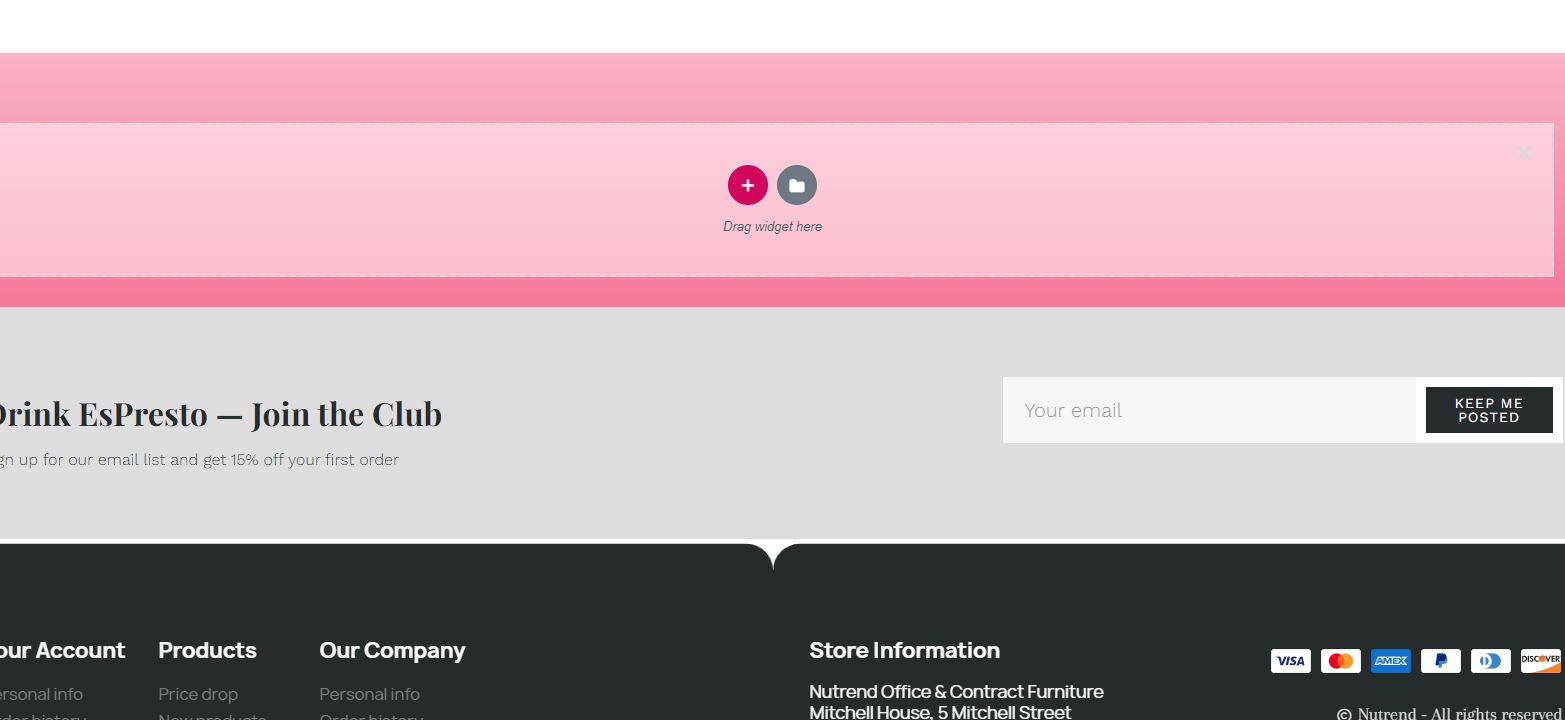 background colour to footer