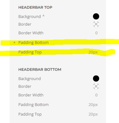 padding in header nav