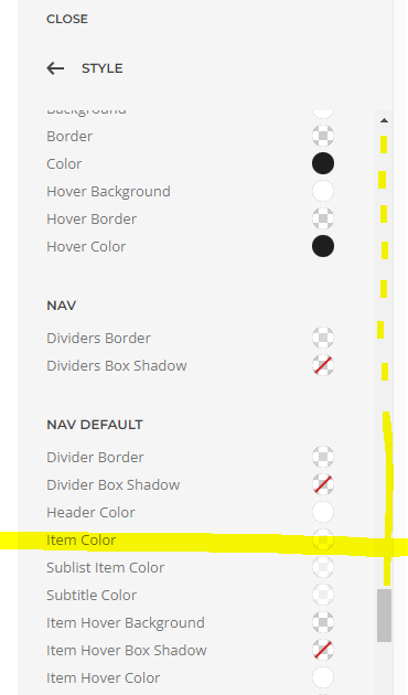 menu item colours dark background hamburger close 002